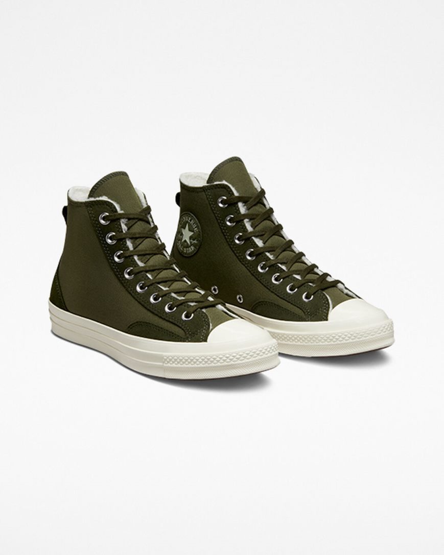 Zapatillas Altas Converse Chuck 70 Lined Colorblock Mujer Verde Oliva Verde | PE 0LW784